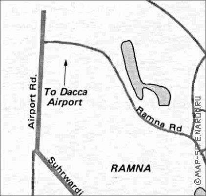 carte de Dhaka en anglais