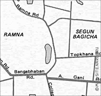 carte de Dhaka en anglais