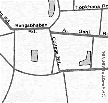 carte de Dhaka en anglais