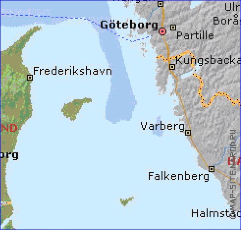 Administratives carte de Danemark en anglais