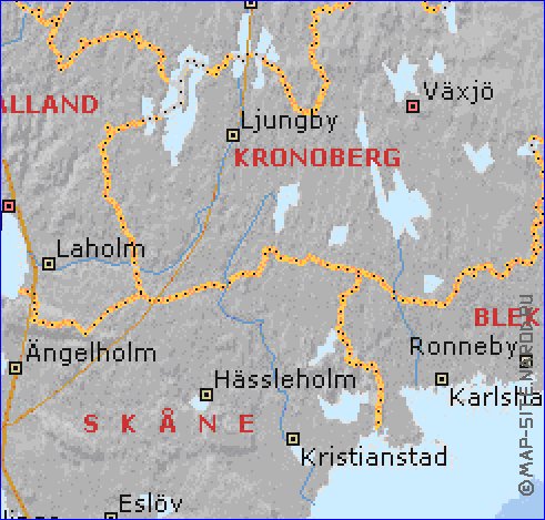 Administratives carte de Danemark en anglais