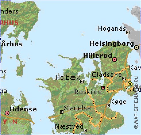 Administratives carte de Danemark en anglais