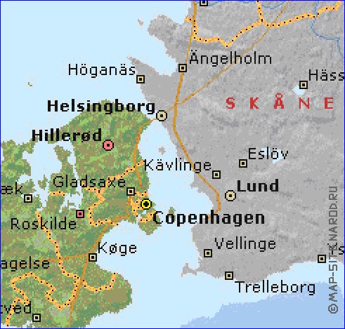 Administratives carte de Danemark en anglais