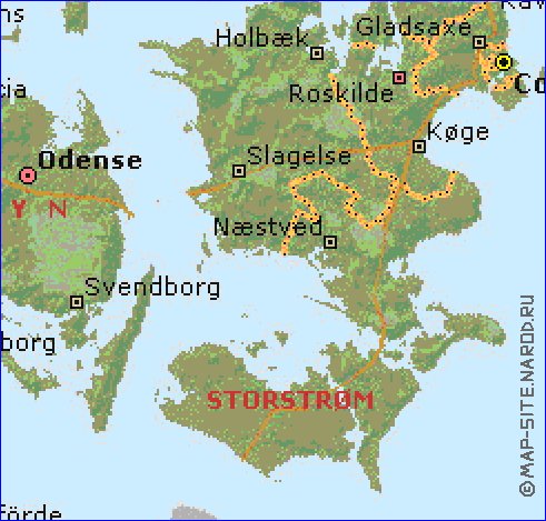 Administratives carte de Danemark en anglais