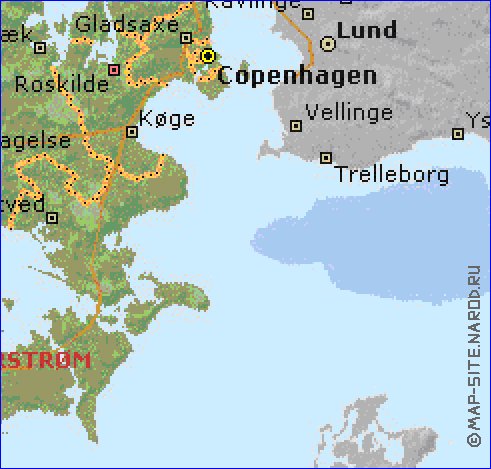 Administratives carte de Danemark en anglais