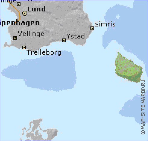 Administratives carte de Danemark en anglais