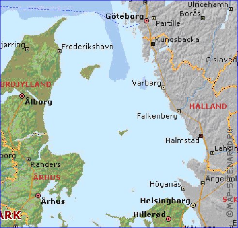 Administratives carte de Danemark en anglais