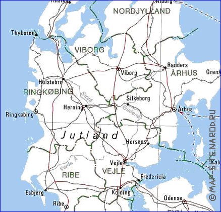 Administrativa mapa de Dinamarca