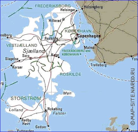 Administrativa mapa de Dinamarca