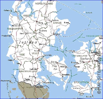 Administratives carte de Danemark