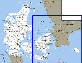 Administrativa mapa de Dinamarca