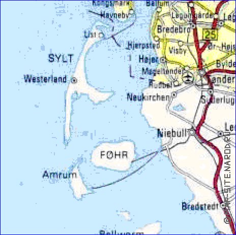 carte de des routes Danemark