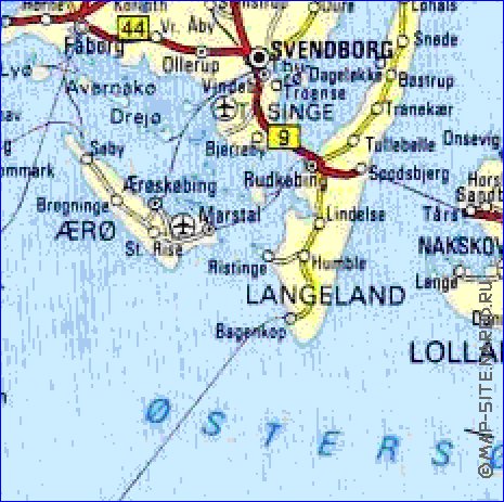 carte de des routes Danemark