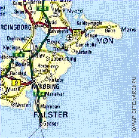 carte de des routes Danemark