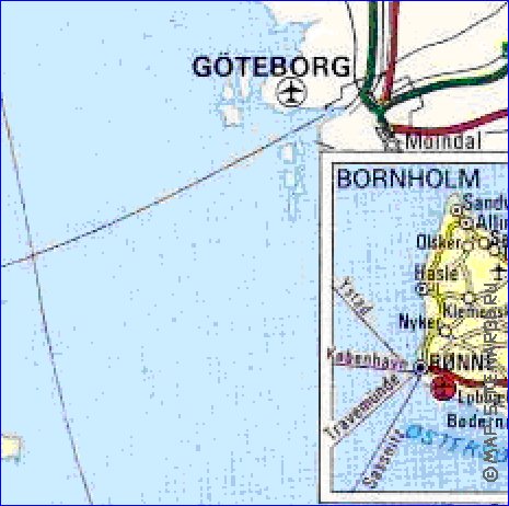 carte de des routes Danemark