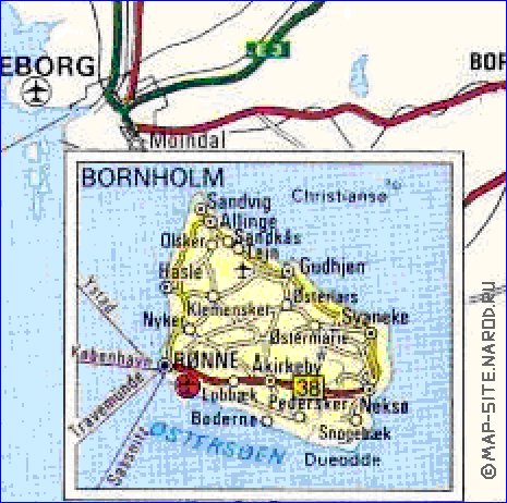 carte de des routes Danemark