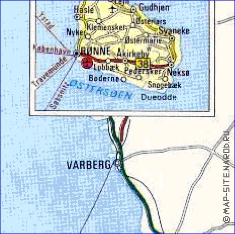 carte de des routes Danemark