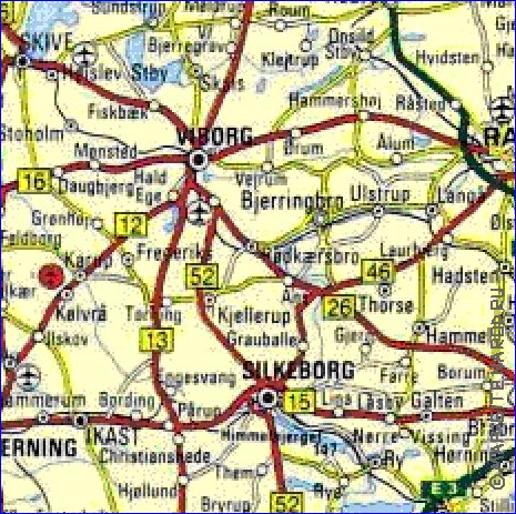 carte de des routes Danemark