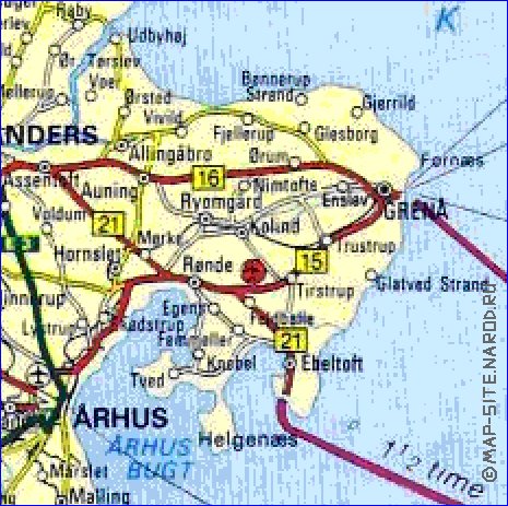 carte de des routes Danemark