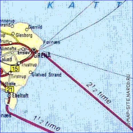 mapa de de estradas Dinamarca