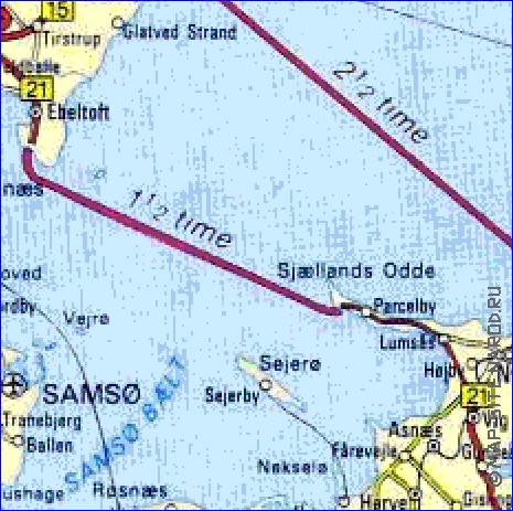 carte de des routes Danemark