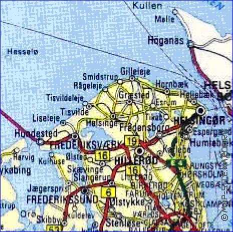 carte de des routes Danemark