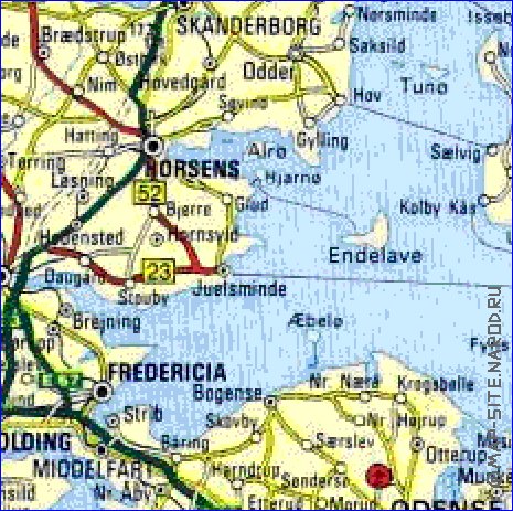 carte de des routes Danemark