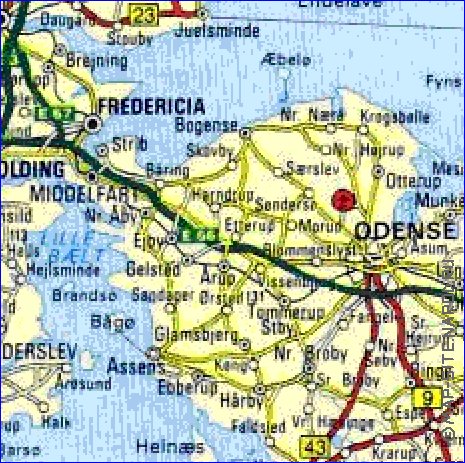 carte de des routes Danemark