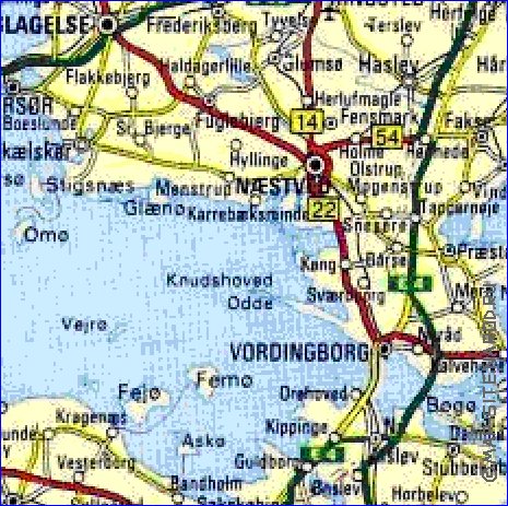 carte de des routes Danemark