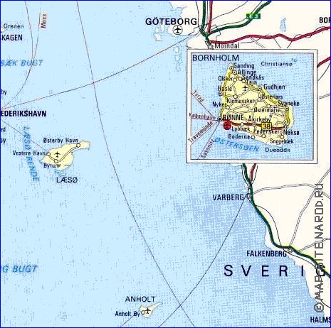 carte de des routes Danemark