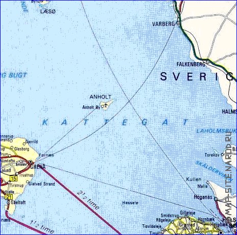 carte de des routes Danemark