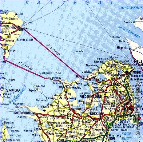 carte de des routes Danemark