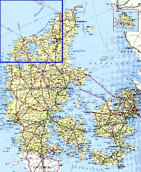 carte de des routes Danemark