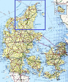 carte de des routes Danemark