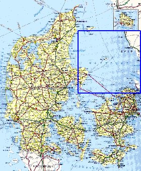 carte de des routes Danemark