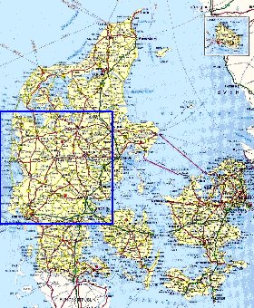 carte de des routes Danemark