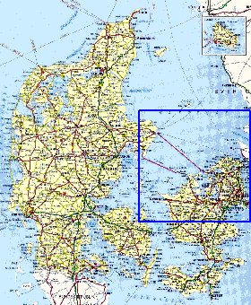 carte de des routes Danemark