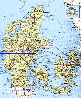 carte de des routes Danemark