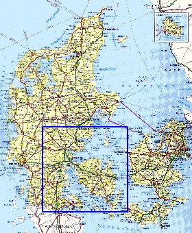 carte de des routes Danemark