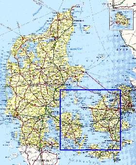 carte de des routes Danemark