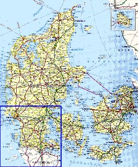 carte de des routes Danemark