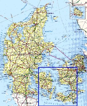 carte de des routes Danemark