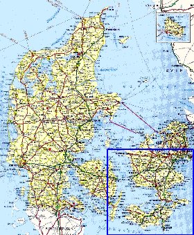 carte de des routes Danemark