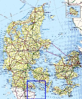 carte de des routes Danemark