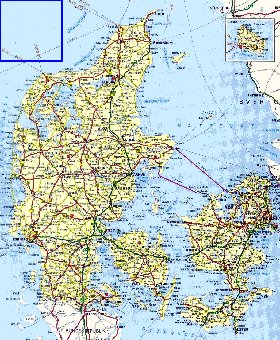 carte de des routes Danemark