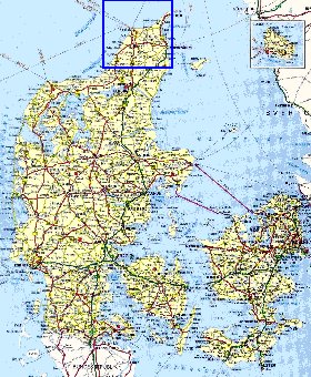 carte de des routes Danemark