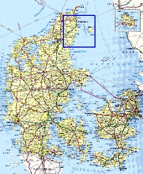 carte de des routes Danemark