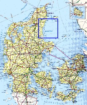 carte de des routes Danemark