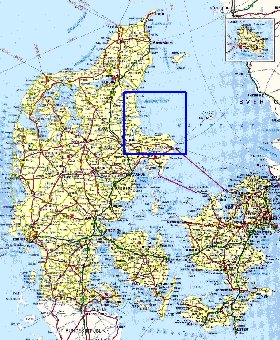 mapa de de estradas Dinamarca
