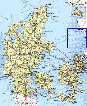 carte de des routes Danemark